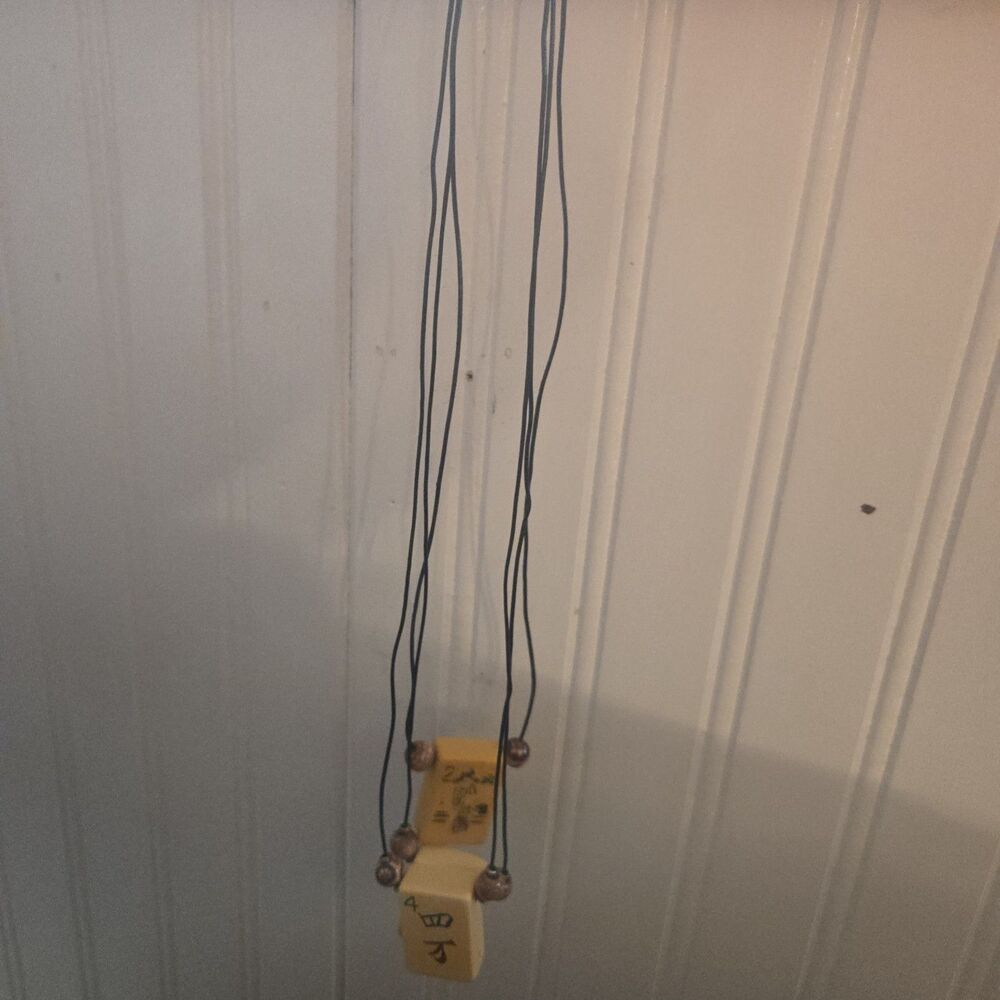 VTG Bakelite  Mahjong Tiles Jewelry Crafts LOT of 13 tiles and 3 necklaces